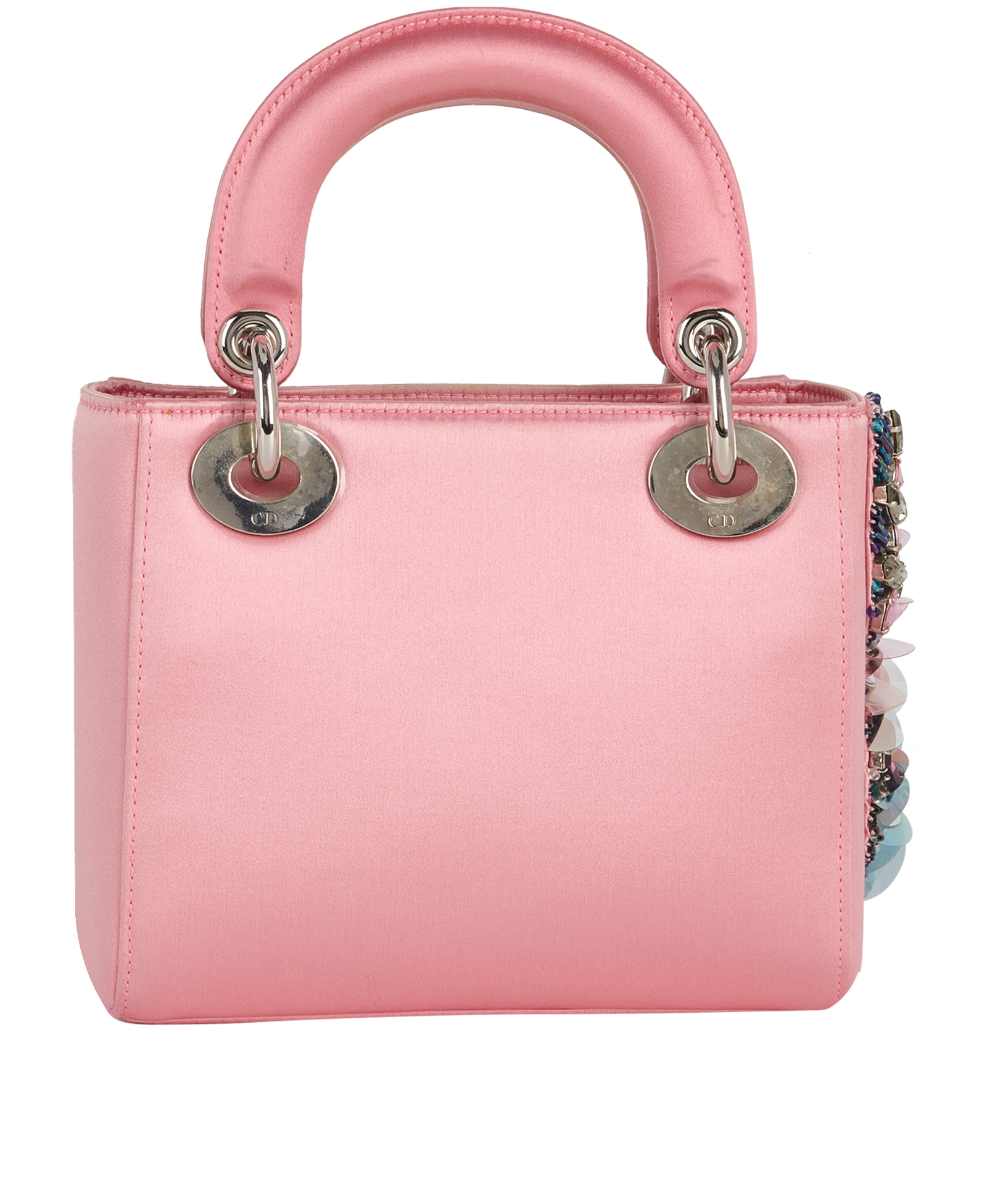 Mini Butterfly Embellished Lady Dior, &pound;2,400, Handbags, Pink, Satin, Back view